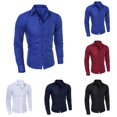thumbnail image 3 of Mens Long Sleeve Button Down Dress Shirt Business Formal Party Slim Shirts Tops, 3 of 8