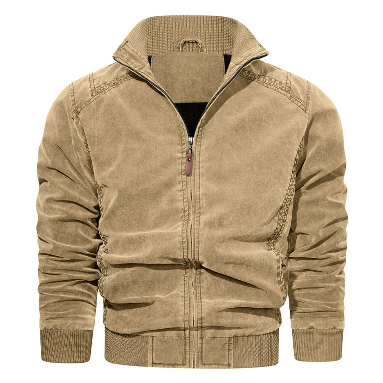 Lightweight Work Jacket Male Autumn And Winter Warm Long Sleeve Stand Collar Outdoor Jacket Cotton Multi Pockes Coat Men s Wool Jackets Coats of