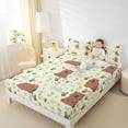 thumbnail image 4 of Castle Fairy Kawaii Capybara 4pcs Bed Sheets for Kids Children,Cartoon Animal King Sheets,Cute Rainbow Honeybee Super Cozy Sheet Set,Super Cozy Room Decor, 4 of 7