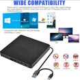 thumbnail image 3 of External Blu Ray Drive, Wide Compatibility CD DVD Burner with USB 3.0 Type-C Interface, Multifunctional External DVD Drive Compatible with Windows, 3 of 5