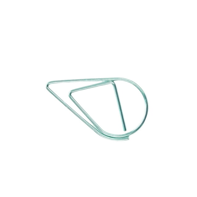 Youkk 30 Pieces Paper Clip Cute Water Drop Shape Simple Style Solid Color Office School Note Book Photo Clamp Bookmark Blue Green