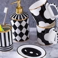 thumbnail image 6 of Watson Bathroom Accessories - Black and White Porcelain European Style Bathroom Accessory Set, 6 of 6