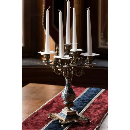 Table Candelabra - Decorative Candelabra and Candle on a Table with Runner Journal: Take Notes, Write Down Memories in This 150 Page Lined (Paperback)