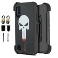 thumbnail image 1 of Value Pack ! for Samsung Galaxy A01 A015 Heavy Duty case Phone Case 360° Cover Screen Protector Clip Kickstand Holster Hybrid Shock Bumper (Skull), 1 of 4