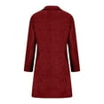 thumbnail image 3 of FAOWME Women's Vintage Coat With Pockets Long Sleeve Turndown Collar Solid Color Mid Length Slim Comfortable Elegant Jacket For Autumn Winter Daily Wear,Red,S, 3 of 5