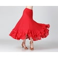 thumbnail image 3 of Whitewed Ruffle Sparkle Long Skirt Maxi Ballroom Latin Dance Practice Performance Circle Skirts, 3 of 3