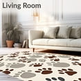 thumbnail image 2 of ODIKA 4'x6' Machine Washable Non-Slip Area Rug, Country Farmhouse Animal Print Floor with Paw Tracks High Traffic Rug with Pad, Brown, 612356, 2 of 8