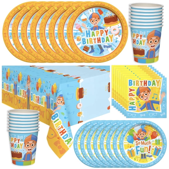 Blippi Party Tableware Deluxe Set for 24 Guests