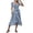 A-Blue925, variant on XIAOCHA Floral Wrap Dress for Women Fitted Ruffled Flutter Sleeve V Neck Midi Dress Lightweight Sweet Weekend Dresses