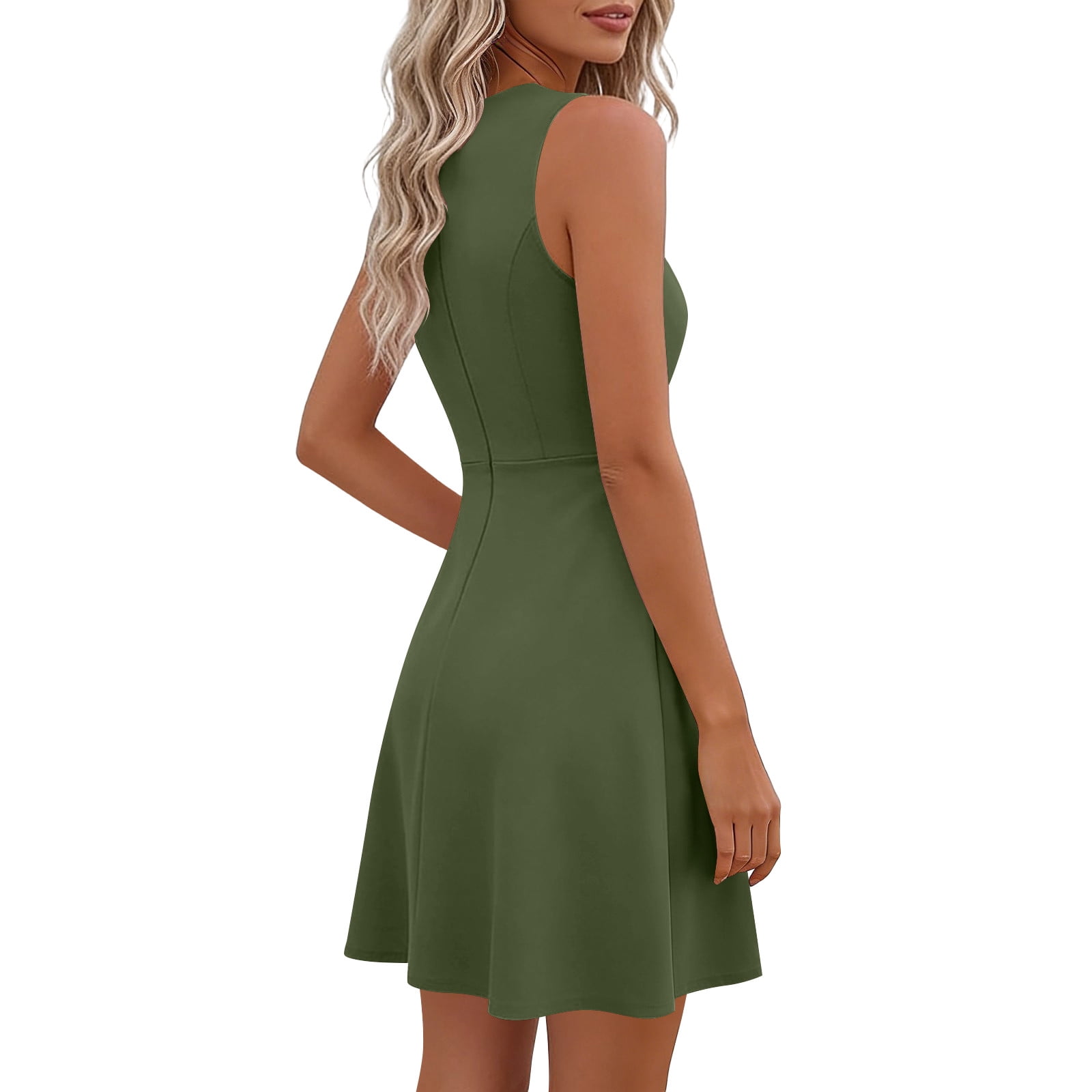 Oplxuo Summer Dresses for Women 2026 Elegant Classy Spring A Line Business Casual Work Graduation Cocktail Short Dress