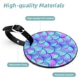 thumbnail image 4 of 2Pcs Leather Round Mermaid Scale Cruise Luggage Tag with Privacy Cover and Name ID Tag - Suitable for Travel Handbags Backpacks School Bags Luggage Tags, 4 of 7