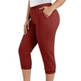 thumbnail image 5 of Xdegoge Womens Capri Leggings Plus Size Elastic Waist Athletic Workout Lightweight Cropped Pants with Pockets Running Gym Yoga Casual Activewear Xl-5Xl, 5 of 8