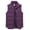 Purple, variant on Womens Puffer Vest Lightweight Synthetic Zip Up Sleeveless Jacket Vest Black XL