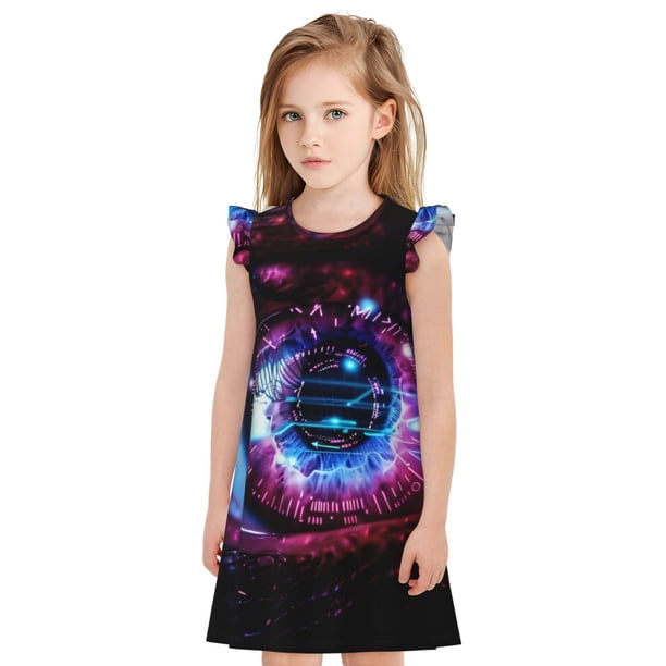Balery v Camisón de princesa para niñas, pijama de algodón con mangas abullonadas, suave y bonito.-Small