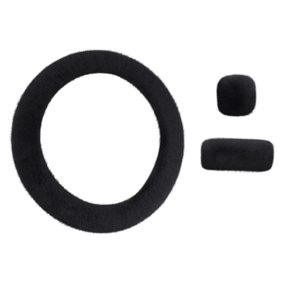 kkbbma Winter Steering Wheel Cover, Imitation Wool Short Car Handle Cover, Fuzzy Warm Steering Wheel Covers for Men Women, Faux Fur Car Steering Wheel Covers for Winter Driving, Car Interior Decor