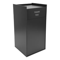 30 Gallon Commercial Trash Can with Cabinet, 46x22x22 Inch Black Wooden Garbage Can Heavy Duty Trash Can Cabinet with Swing Door for Restaurant, Office, Food Court, School