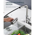 thumbnail image 3 of FORIOUS Kitchen Faucet with Pull Down Sprayer, Waterfall Sink Faucet for 3 Function, Stainless Steel Single Handle Modern Laundry Faucet fo, 3 of 9