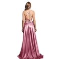 thumbnail image 2 of Vestido MisShow de satén para dama de honor 2025 con tirantes finos, rosa, 2 of 8