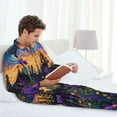 thumbnail image 6 of Lsque Cosmic Irises At Twilight Pattern Long Sleeve Pajama Set for Men - Soft 2-Piece Sleepwear and Loungewear Set with Pockets, Comfy Nightwear-X-Large, 6 of 7