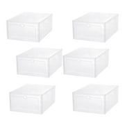 6x Transparent Shoe Storage Box, Shoes Case, Dustproof, Stackable Clear Shoes Organizers Container for Sorting Boot & Shoe