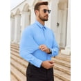 thumbnail image 3 of Youclos Men's Long Sleeve Button Down Dress Shirt, 4-Way Stretch Wrinkle-Free, Slim Fit, 3 of 7