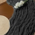 thumbnail image 4 of Mupvlun Table Runner Cheesecloth, Rustic Boho Cheese Cloth Table Runner for Wedding Party, Sheer Gauze Centerpiece, Kitchen Dining Table Decorations, (70.87"x35.43") Black, 4 of 5