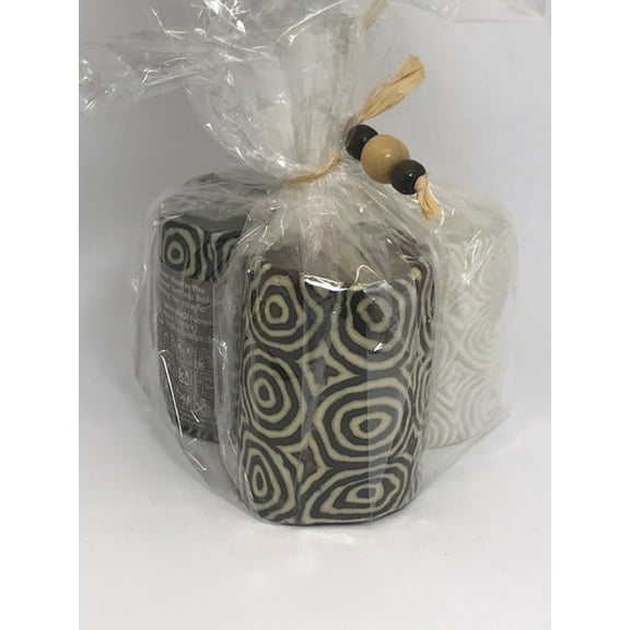 Swazi Candles, 3 Pack Church Candle - Green/Brown/White Congo Circle