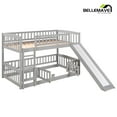 thumbnail image 6 of BELLEMAVE Bunk Bed Twin over Twin, Twin Bunk Bed with Slide, Ldder, Door Openable Fence, Low Bunk Bed(Gray), 6 of 13