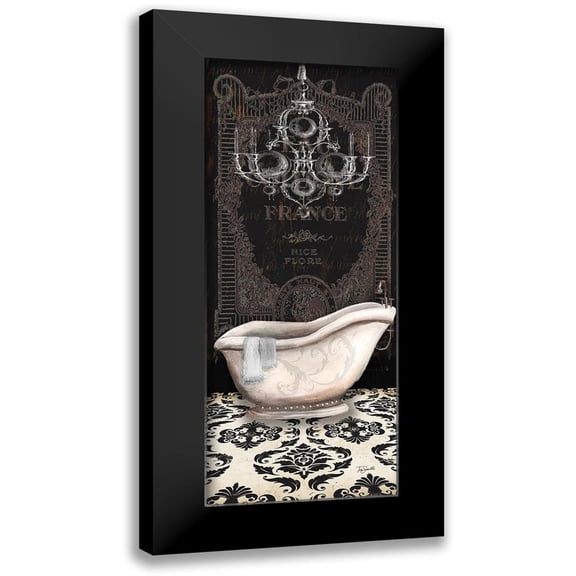 Tre Sorelle Studios 8x14 Black Modern Framed Museum Art Print Titled - Midnight Bath Panel II