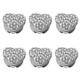 thumbnail image 2 of 6 gemelos para mujer, regalo de joyería con diamantes de imitación, elegantes gemelos en forma de corazón. Plata, 2 of 9