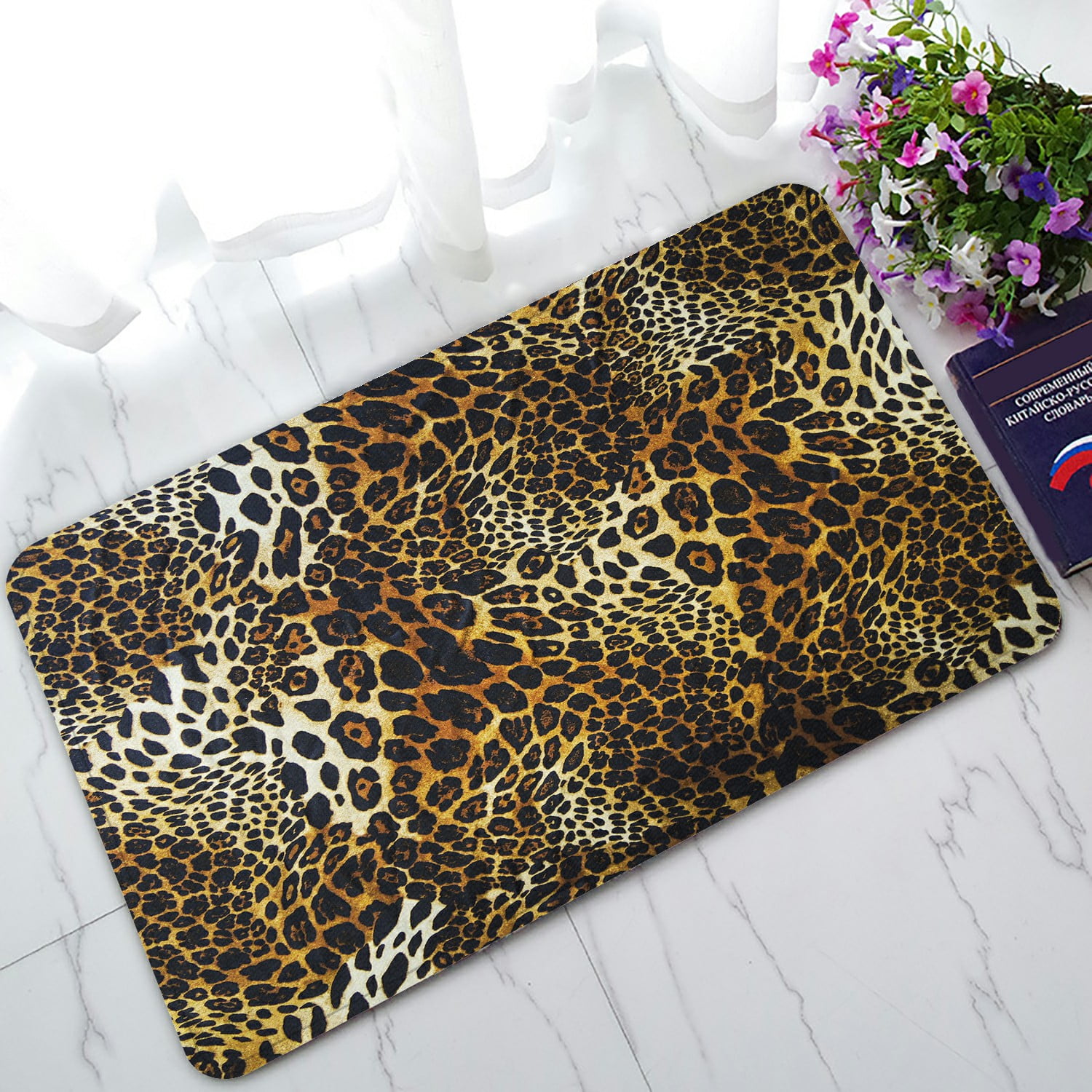 ECZJNT Leopard skin Doormat Bath Mat Rug Entrance Rug Floor Mats 30x18