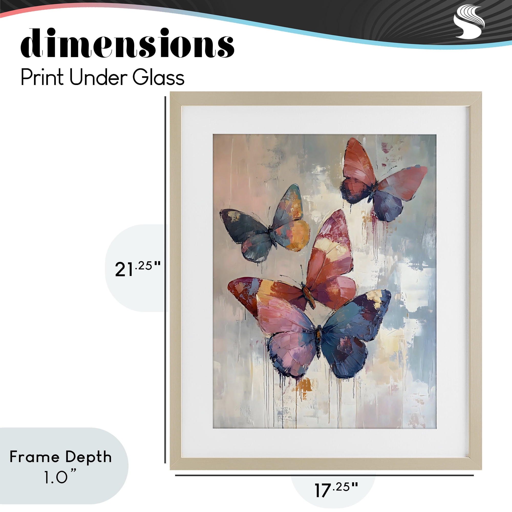 Stupell Industries Butterfly Beauty in Flight Birch Framed Print Under Glass, design by Creative Studio