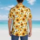 thumbnail image 4 of Balery Yellow Polka Dot Sunflower Camisas hawaianas de manga corta para hombre, camisas playeras de corte holgado, camisas de vacaciones con botones,XX-Large, 4 of 7