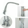thumbnail image 4 of 37 Inch Cotton Blend Curtain Tieback Window Rope Curtain Buckle Tiebacks Clips Holder Grey, 4 Pack, 4 of 7