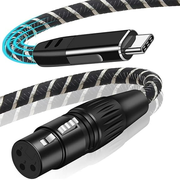 New Upgraded XLR Female to USB C Cable, USB Type C to XLR Recording Cable Cable Connector Adapter Compatible with Microphone Smartphone or MackBook, YJJSKEJI S24/S23/22, Pixel 8/7/6 Pro More, 6.6 FT