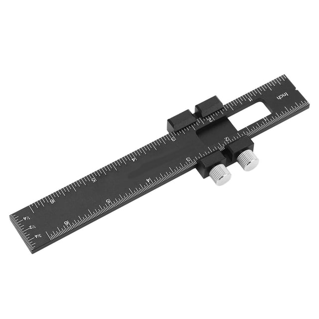 Regla Métrica, Regla de Carpintería Cuadrada en t Regla de Metal Regla de Carpintería Aleación de Aluminio Tope Deslizante Ajustable Regla de Marcar de TraZado Escala Métrica