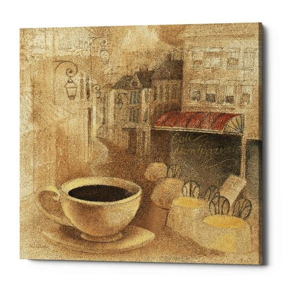Epic Graffiti 'Cafe de Paris I' by Albena Hristova, Canvas Wall Art, 12"x12"