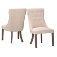 thumbnail image 2 of Weston Home Kirk Button Tufted Dining Chairs, Set of 2, Beige Linen, Brown Finish, 2 of 9
