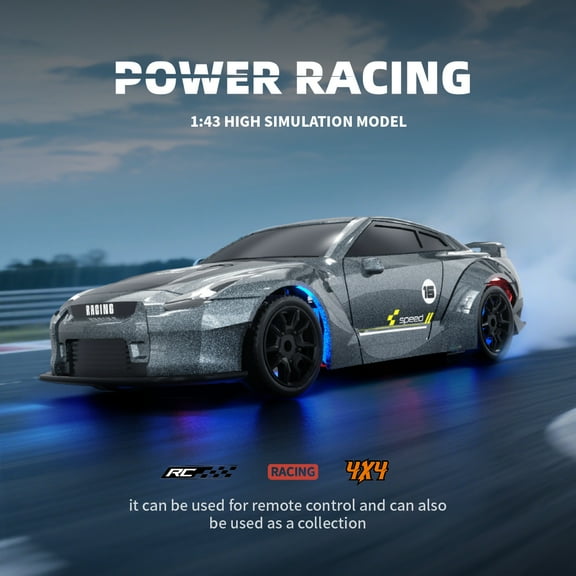 1:43 full scale gtr drift remote control car, dual control mode, embark on the journey of racing players
