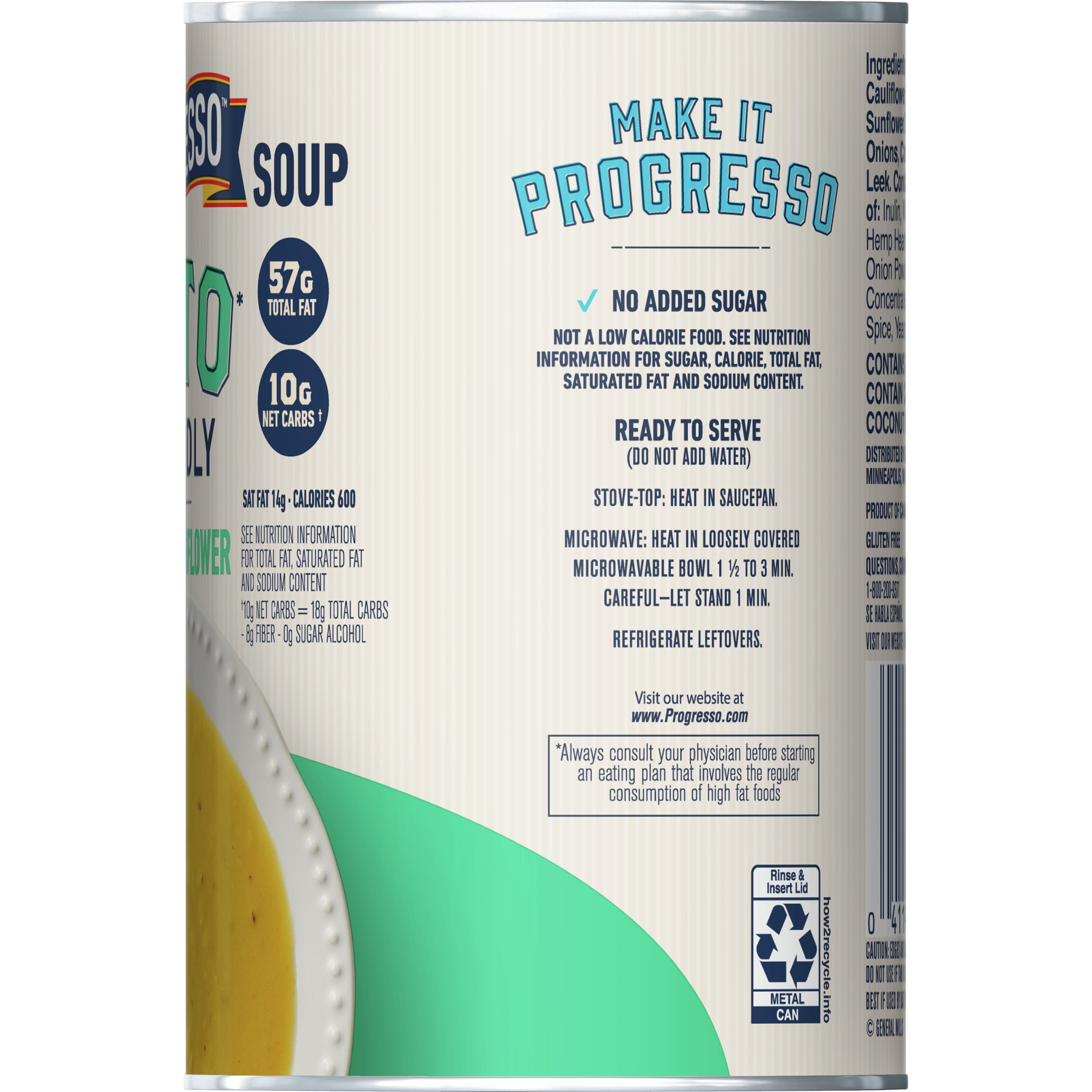 Progresso Keto*-Friendly Creamy Cauliflower Canned Soup, 14.5 oz.