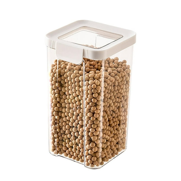 Conjunto de 5 recipientes herméticos para almacenar alimentos - Botes de plástico transparente para harina, arroz, cereales y aperitivos con tapas cerrables