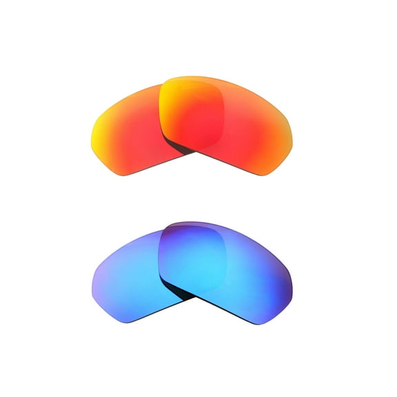 Walleva Polarized Fire Red   Ice Blue Replacement Lenses For Under Armour Battlewrap Sunglasses