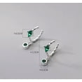thumbnail image 2 of EOEMY 925 Sterling Silver Square Zircon Clip-On Ear Cuff Non-Piercing Earrings-Green, 2 of 8