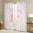 thumbnail image 2 of Erosebridal Girly Fairly Curtains for Living Room, Romantic Initial D 30%-50% Blackout Curtains Set of 2 (52x63), Kawaii Pink Bowknot, 2 of 5