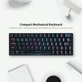 thumbnail image 4 of Homgeek Clavier Mécanique Compact Multi-Appareils avec 64 Touches Mode BT & Filaire 18 Effets Rétroéclairés RGB N-key Rollover Interrupteurs Noir Marron, 4 of 5
