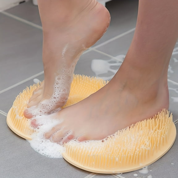 Foot & Back Shower Scrubber, Silicone Bath Massage Pad with Non-Slip Suction Cups, Wall Mounted Body Back Scrubber, Deep Cleansing Body Skin Tool bathroom accessories