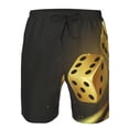 thumbnail image 3 of Pofeuu Golden Dice Prin Men's Swim Trunks Quick Dry Bathing Suit Swimming Board Shorts Mesh Lining Beach Swimwear-Medium, 3 of 6