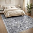 thumbnail image 3 of ODIKA 8'x10' Washable Area Rug Non-Slip Chair-Friendly Mat Ornamental Border Distressed Scroll Boho Center Bordered Vintage Flowing Dynamic for Dining Room, Large Office, Lounge, 3 of 7