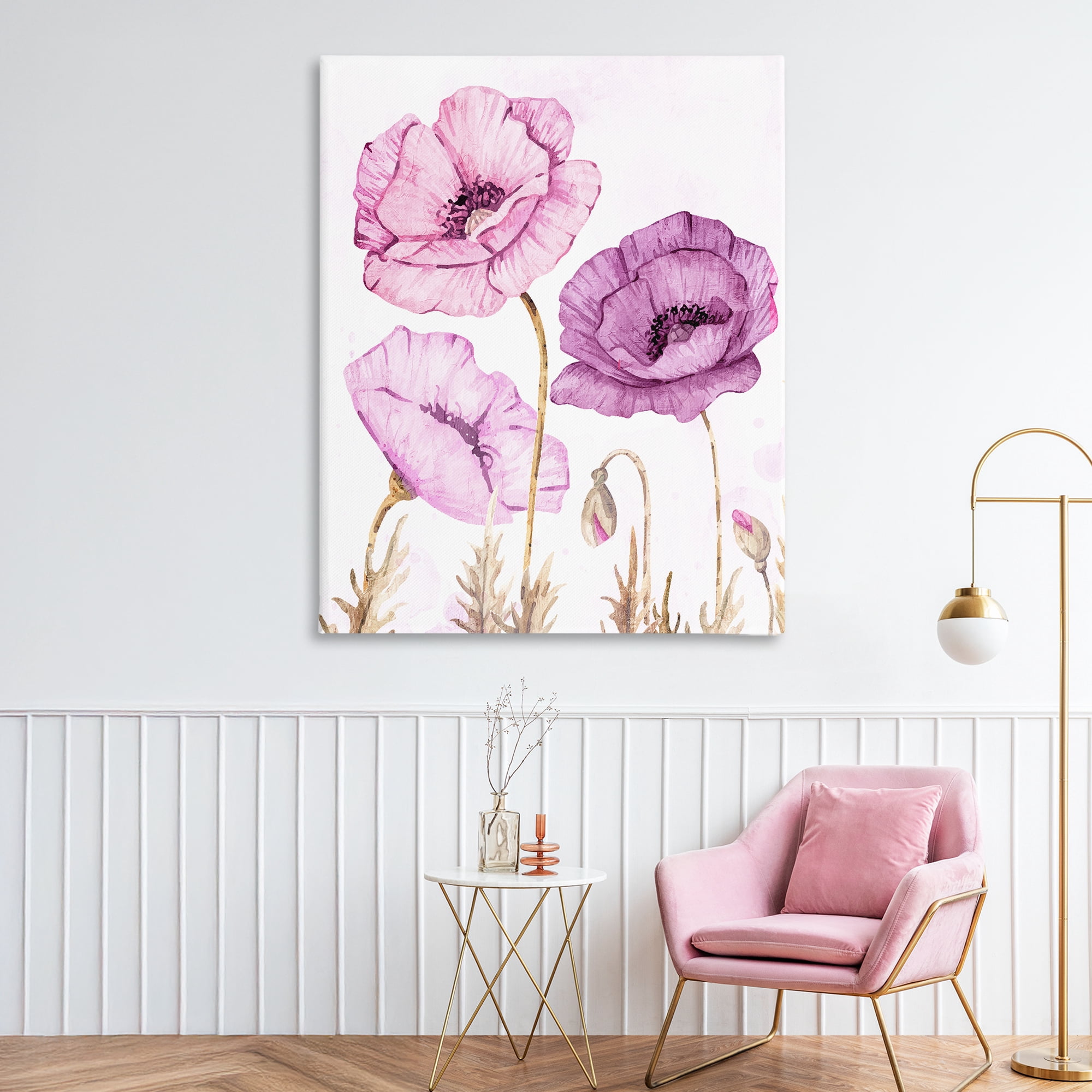 Stupell Industries Bright Poppies in Purple Canvas Wall Art, design by Kim Allen