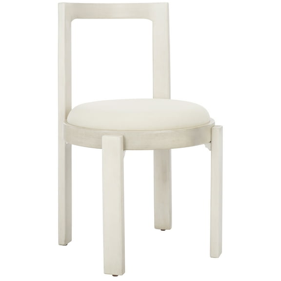 SAFAVIEH Estes Modern Style Round Dining Chair, White (19.7 in. W x 20.8 in. D x 33.3 in. H)